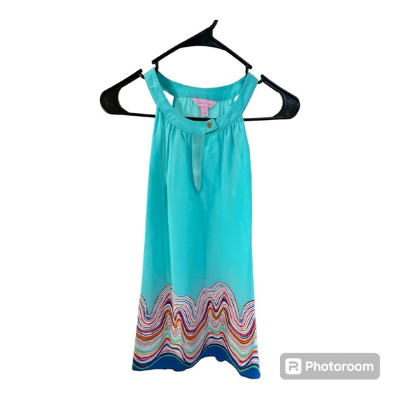 Lilly Pulitzer Silk Rohan Sleeveless Top. Shorely‎ Blue. Women’s Small. - Picture 2 of 5